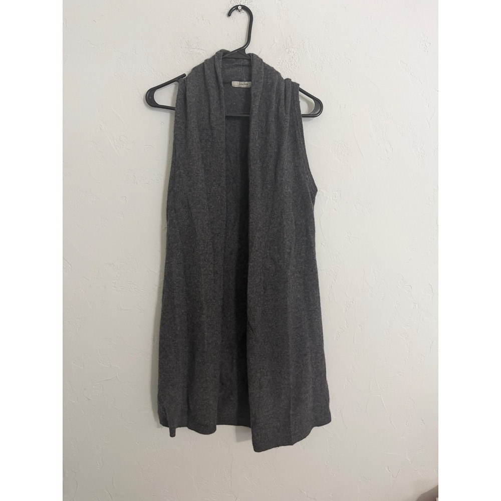 Neiman Marcus Cashmere Collection‎ Open Front Vest Charcoal Grey Medium